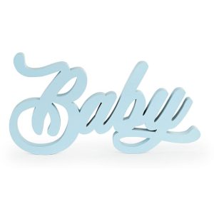 Scritta "Baby" Colore Azzurro Misura L38xP3xH20 cm.